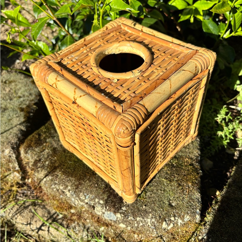 Wicker,BambooTissue Box Cover - Picture 2 of 8